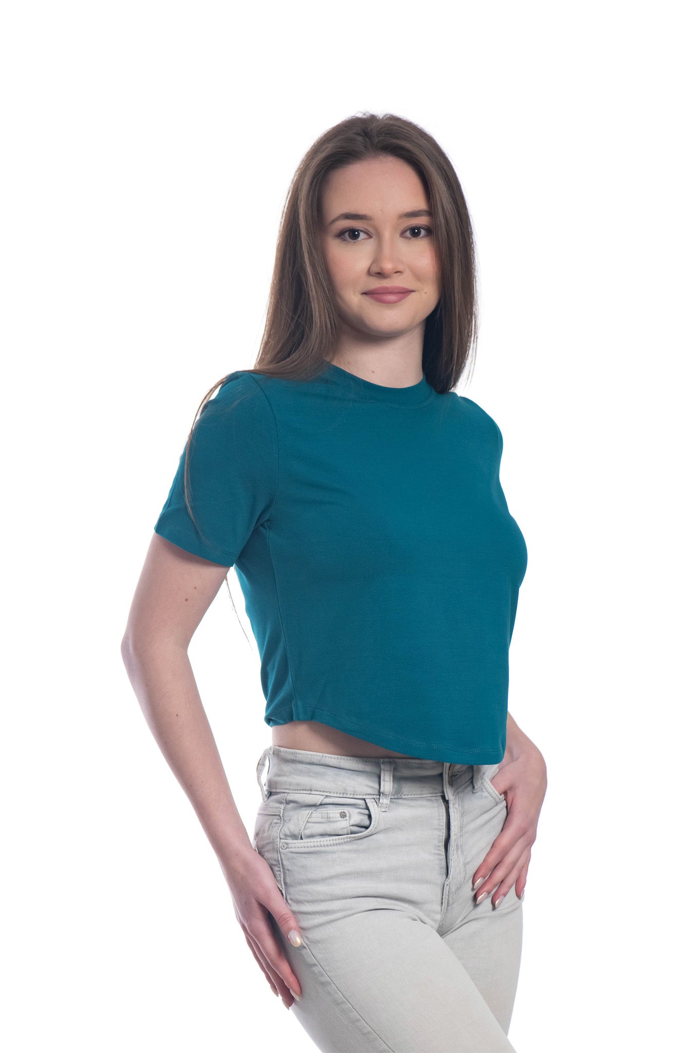 Ruffled High Neck Contrast Side Tie Top