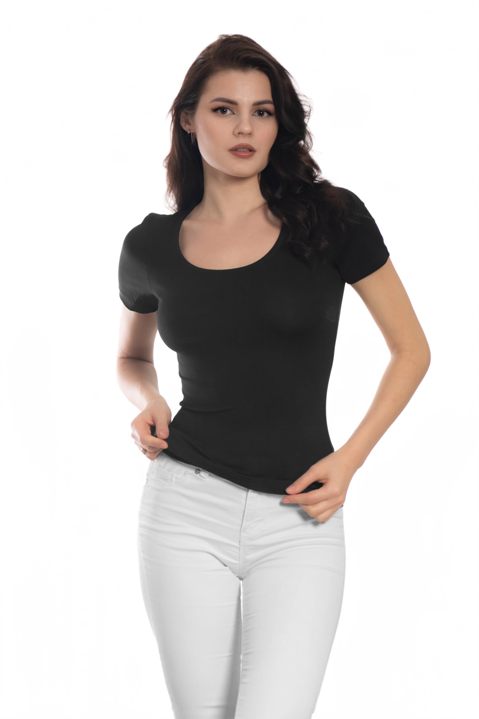 Kurzarm-T-Shirt mit Rundhalsausschnitt für Damen